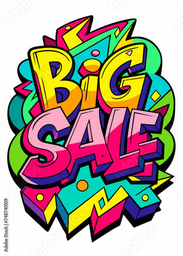 Big Sale Color Full Graffiti Style Text Logo  2 
