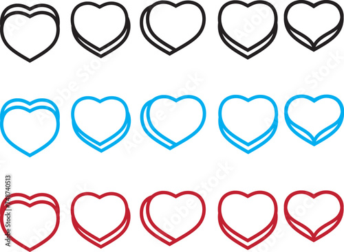 heart illustration.heart design icon flat.Modern flat valentine love sign.symbol for web site design, button to mobile app. Logo heart illustration,Trendy vector hart shape,
