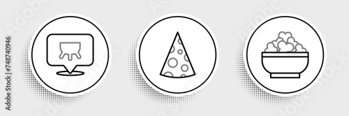 Set line Cottage cheese, Udder and Cheese icon. Vector