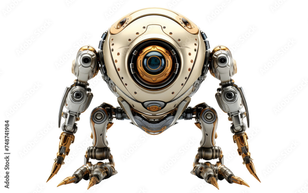 Futuristic Robot Toy with Illuminated Eyes on transparent background Futuristic Robot Toy with Illuminated Eyes on transparent background