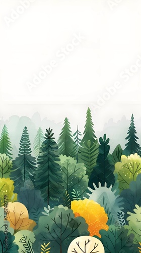 A Stylized Forest Illustration