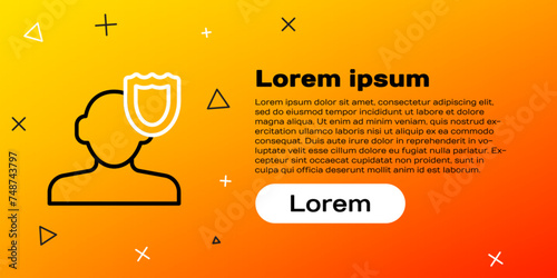 Line Psychology icon isolated on yellow background. Psi symbol. Mental health concept, psychoanalysis analysis and psychotherapy. Colorful outline concept. Vector