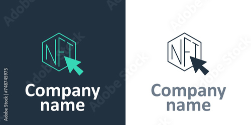 Logotype NFT Digital crypto art icon isolated on white background. Non fungible token. Logo design template element. Vector
