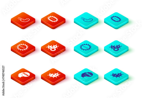 Set Corona virus 2019-nCoV, Virus, Positive, covid-19 and icon. Vector
