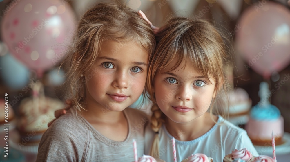 Obraz premium a children have a birthday party together