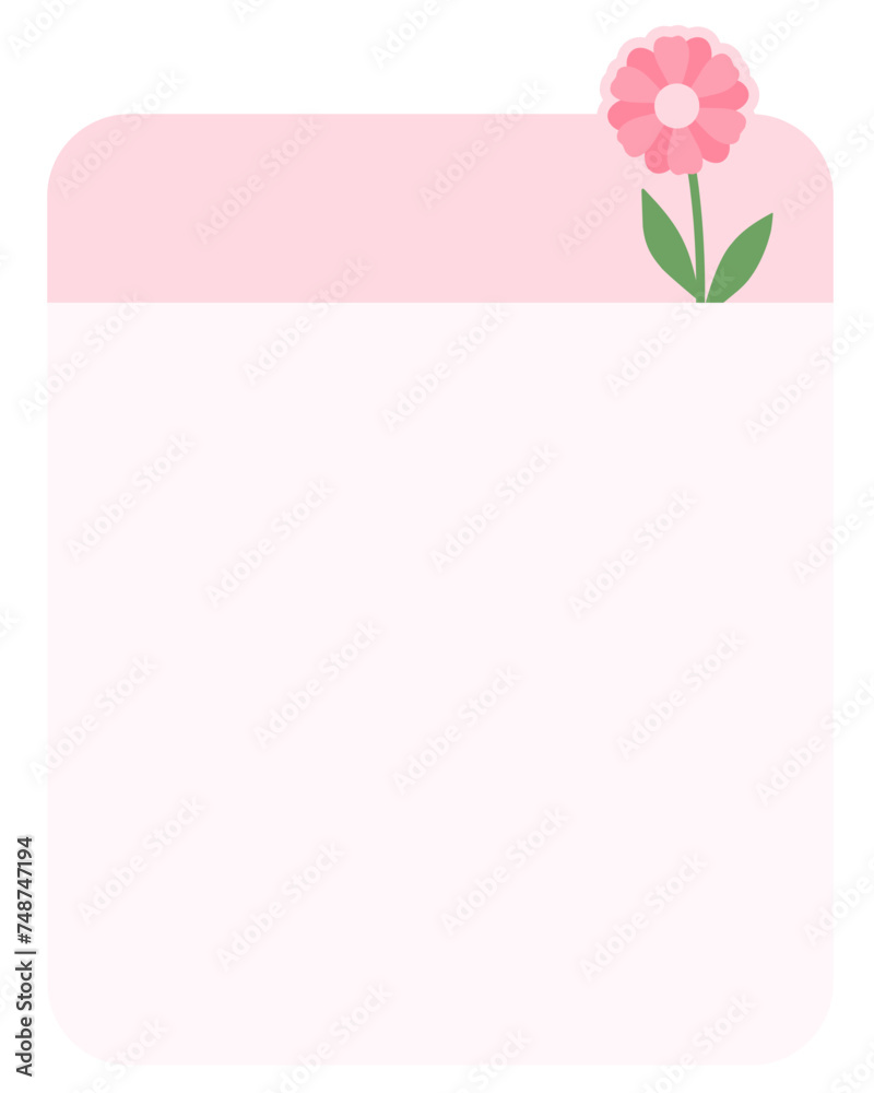 Pink flower notes memo blank notepad