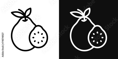 Guava Icon Set. Vector Illustration