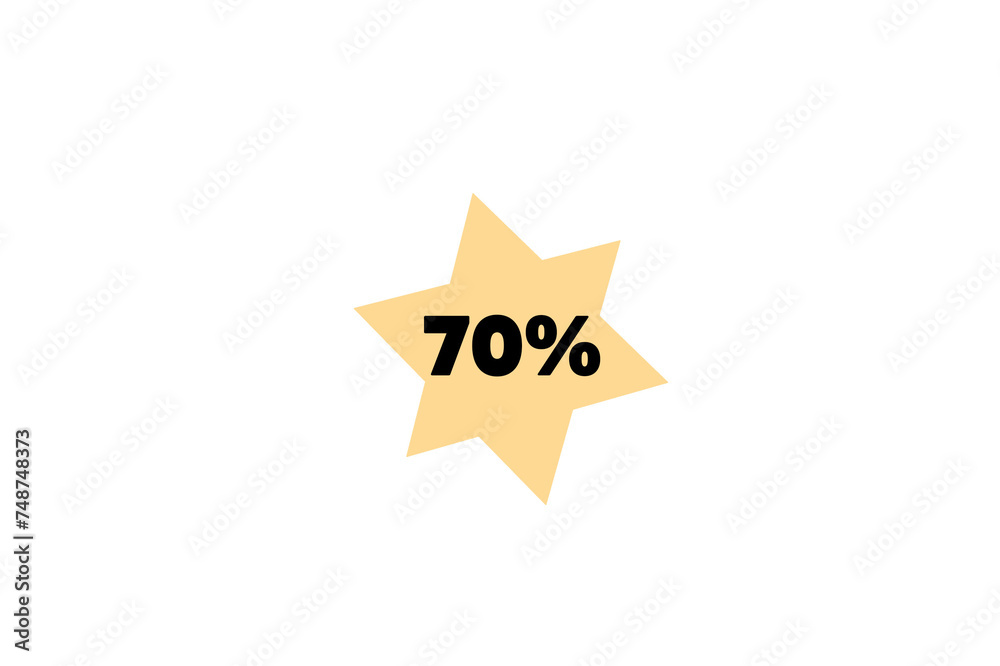 70% seventy percent, promotion, discount, offer, yellow icon, for advertisement 70% seventy percent, promotion, discount, offer, yellow icon, for advertisement
