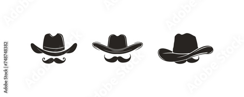 .Hats and mustache icon set. Vector illustration design..