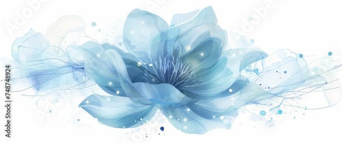 Abstract Floral Art  Capturing the Vivid Blue Bloom - A Modern Design Embracing Nature s Beauty and Elegance