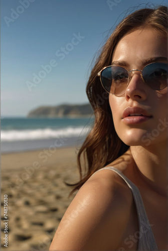 A beautiful woman on a beach
