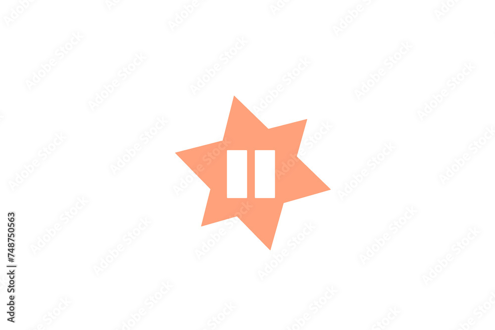stop icon, visual resource, star, white and orange stop icon, visual resource, star, white and orange