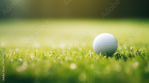A White Golf Ball Is Sitting In The Grass Background