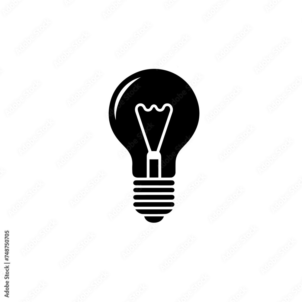 Bulb silhouette vector isolated on white background Bulb silhouette vector isolated on white background