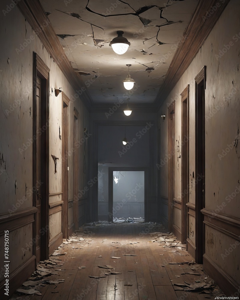 Eerie Abandoned Hallway Eerie Abandoned Hallway