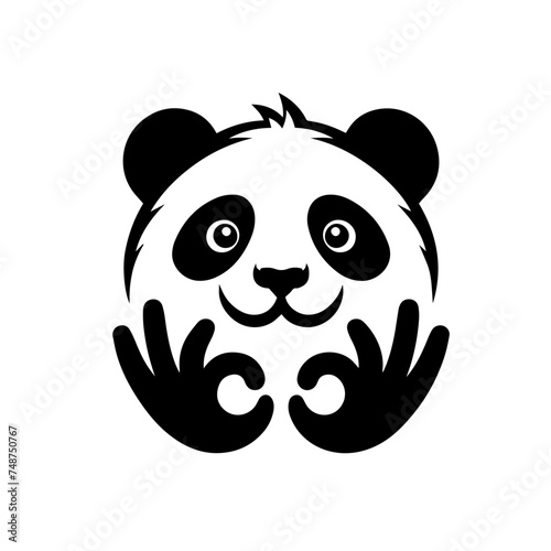 panda face vector logo