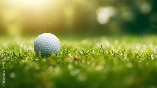 Lush Green Athletically Themed A 3d Rendering Of Golf Ball Sitting On Fairway Grass Against Vibrant Background 