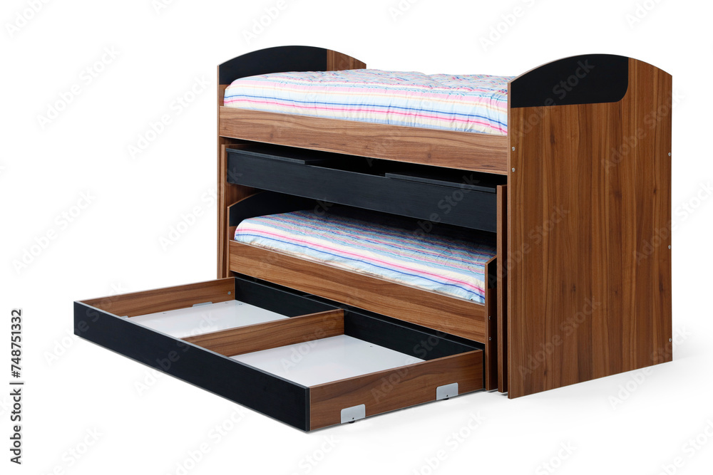 Teen bed isolated on white background . Teen bed isolated on white background .