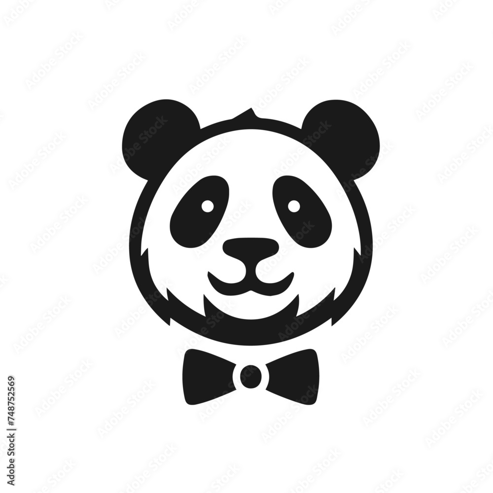 Panda beautiful cute logo vector isolated on white background 