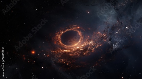 Fotografia Black hole within the Milky Way galaxy, swallowing up all the stars and planets,