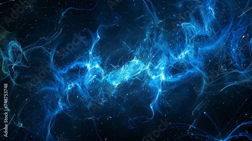 Abstract blue on black digital background