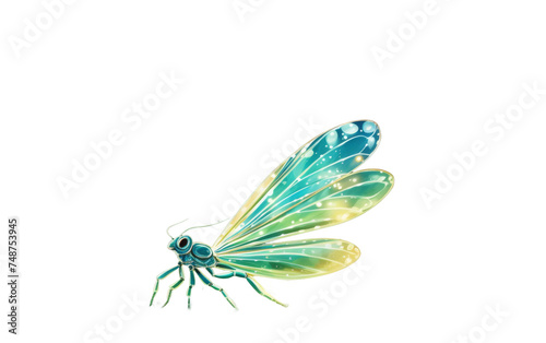 Soft Glow Firefly Whimsical Illustration on transparent background