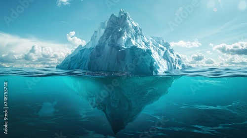 An iceberg with visible and hidden layers, depicting the surface and depth of crypto regulations.