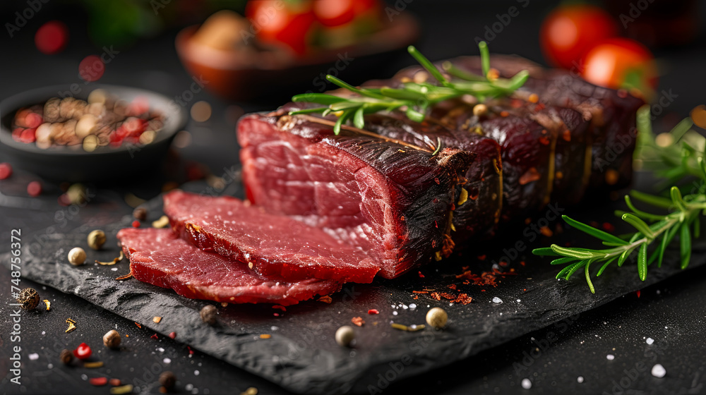 Jerky is strips of lean trimmed meat that have been cut and dehydrated to avoid spoilage, food content Jerky is strips of lean trimmed meat that have been cut and dehydrated to avoid spoilage, food content