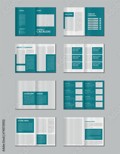 Furniture product catalogue design, multipage brochure catalog template design with mockup