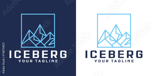 Inspiration for the tip of the iceberg logo design with a line style