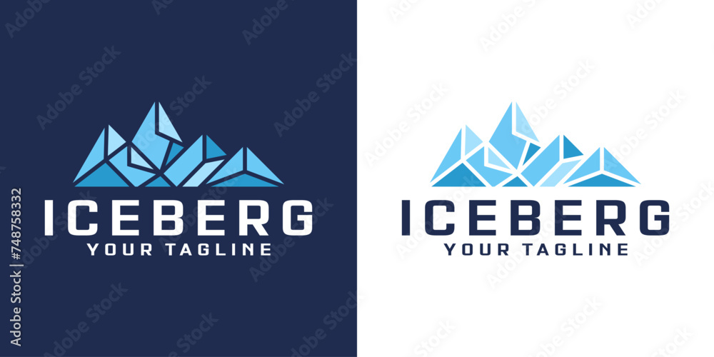 geometric mountain or iceberg logo design