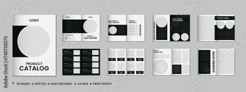 Furniture product catalogue design, multipage brochure catalog template design with mockup