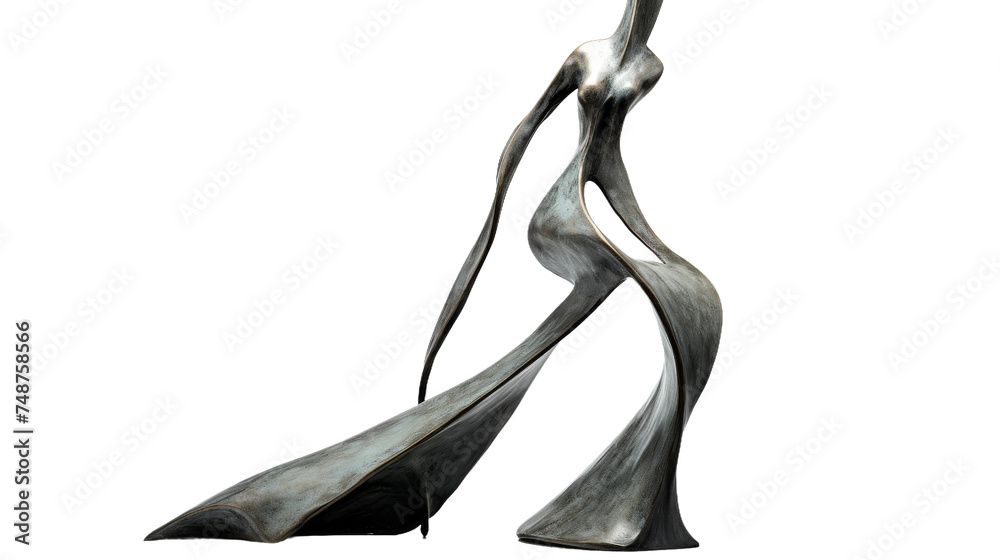 Flowing Fabric Abstract Iron Sculpture on transparent background Flowing Fabric Abstract Iron Sculpture on transparent background