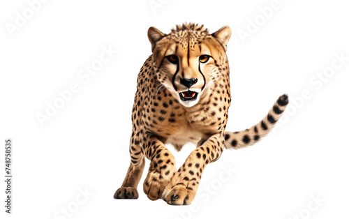 Agile and Acrobatic Cheetah Sprinting on transparent background
