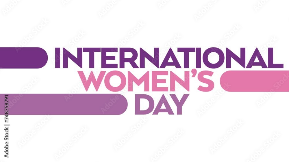 International Women's Day colorful motion graphics purple and pink text animation on a white background great for celebrating international women's day International Women's Day colorful motion graphics purple and pink text animation on a white background great for celebrating international women's day