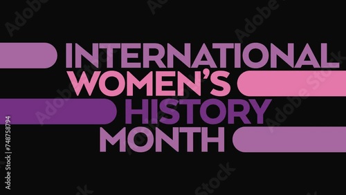 Wallpaper Mural International Women's History Month colorful motion graphics text animation on a black background great for celebrating international women's history month Torontodigital.ca