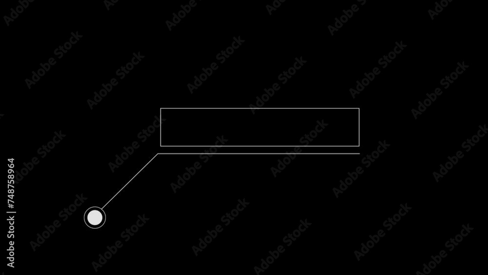 Simple HUD elements frame lines callout animation for text on black bg 4K video.