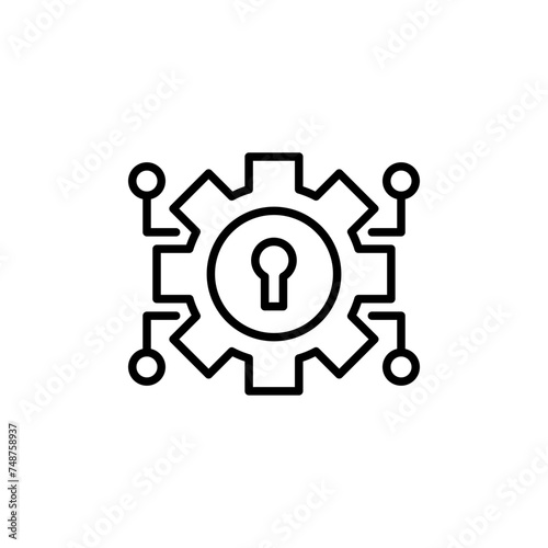 Lock configuration outline icons, minimalist vector illustration ,simple transparent graphic element .Isolated on white background