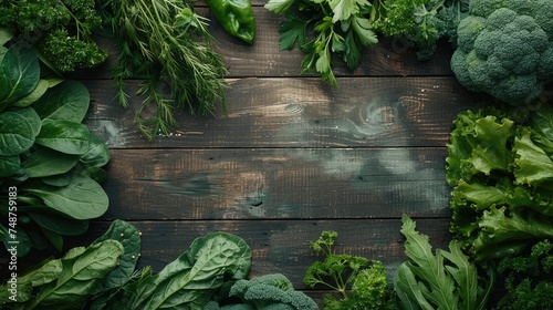 Clean eating: raw, healthful vegetables (source: green). Generative Ai