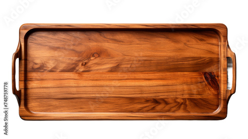 Wooden Serving Tray Artisanal Craftsmanship on transparent background