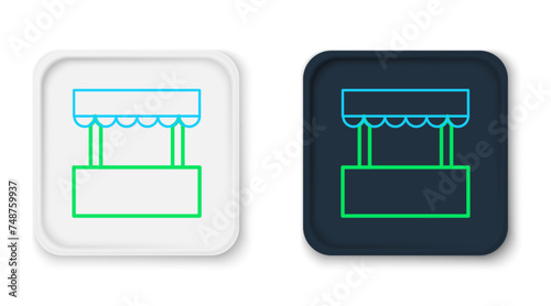 Line Ticket box office icon isolated on white background. Ticket booth for the sale of tickets for attractions and sports. Colorful outline concept. Vector