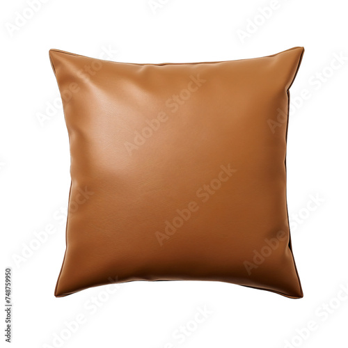 Brown pillow isolated on white background