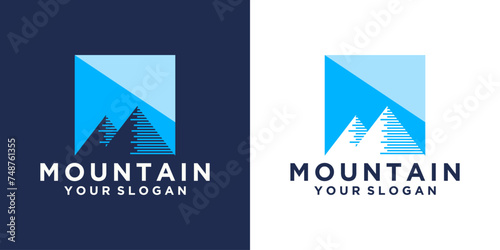 mountain or peak abstract logo design