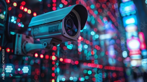 Crypto Exchange Under Surveillance: A crypto exchange platform under the watchful eyes of regulatory surveillance cameras, highlighting market monitoring.