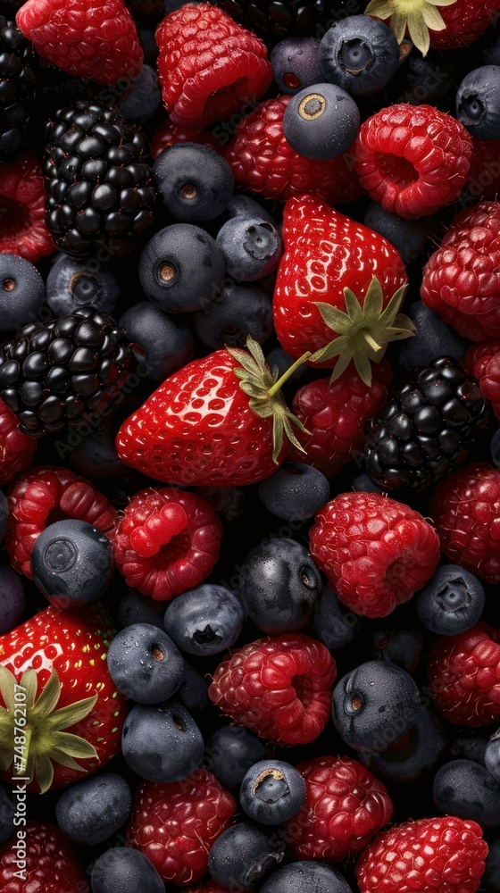 Vertical image of berry blast background, Generative AI Vertical image of berry blast background, Generative AI