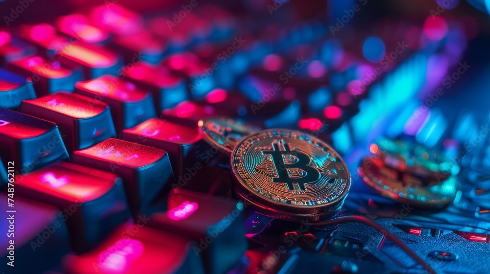 Crypto Gaming: A gaming scene where players earn and trade cryptocurrency rewards. Crypto Gaming: A gaming scene where players earn and trade cryptocurrency rewards.