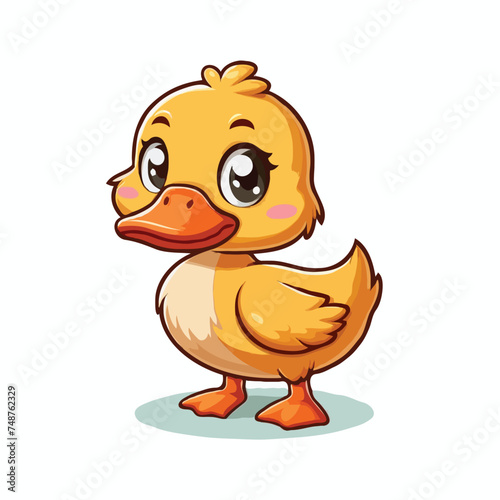 cute duck vactor on white background.