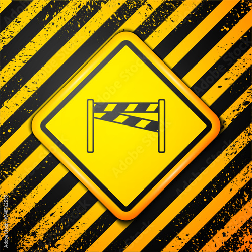 Black Crime scene icon isolated on yellow background. Warning sign. Vector
