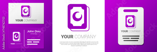 Logotype Tarot cards icon isolated on white background. Magic occult set of tarot cards. Logo design template element. Vector