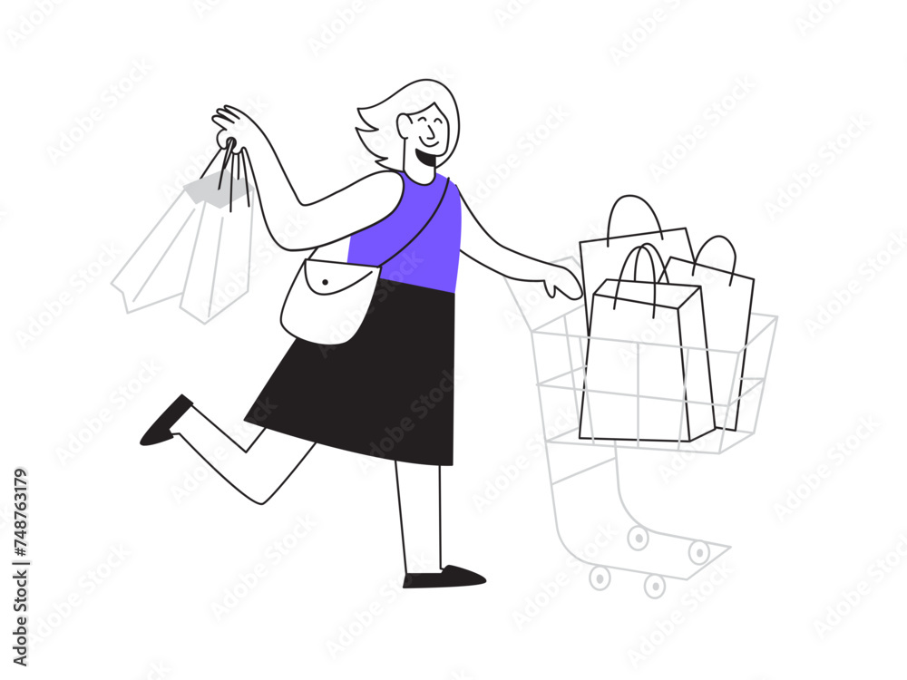 person with shopping bags